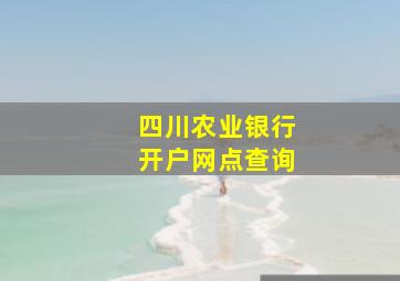 四川农业银行开户网点查询