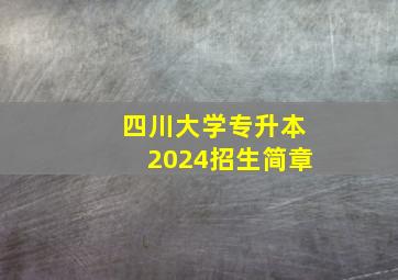 四川大学专升本2024招生简章