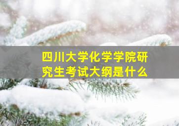 四川大学化学学院研究生考试大纲是什么