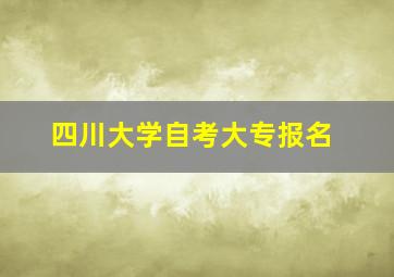 四川大学自考大专报名