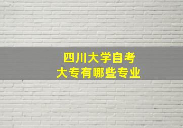 四川大学自考大专有哪些专业