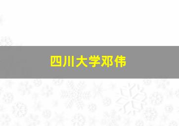 四川大学邓伟