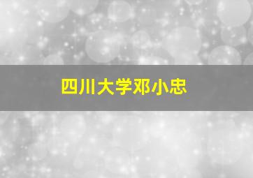 四川大学邓小忠