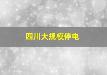 四川大规模停电