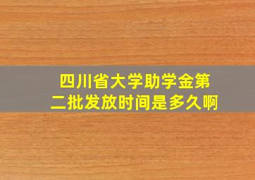 四川省大学助学金第二批发放时间是多久啊