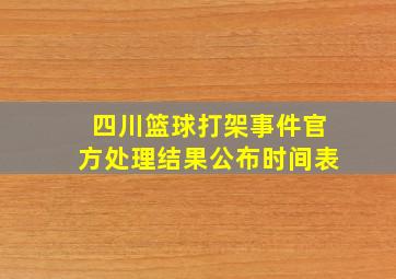 四川篮球打架事件官方处理结果公布时间表