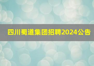 四川蜀道集团招聘2024公告