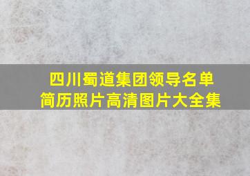 四川蜀道集团领导名单简历照片高清图片大全集