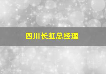 四川长虹总经理