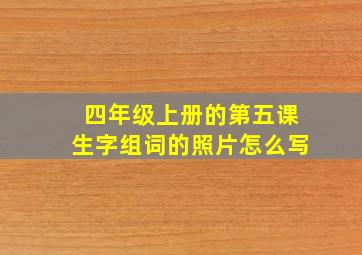 四年级上册的第五课生字组词的照片怎么写