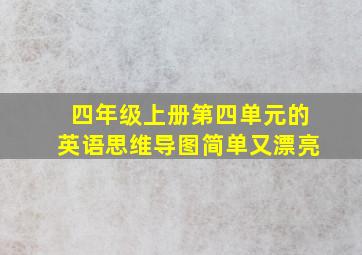 四年级上册第四单元的英语思维导图简单又漂亮