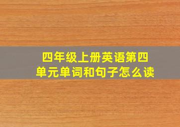 四年级上册英语第四单元单词和句子怎么读