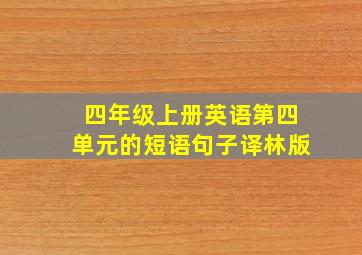 四年级上册英语第四单元的短语句子译林版