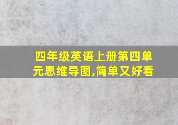 四年级英语上册第四单元思维导图,简单又好看