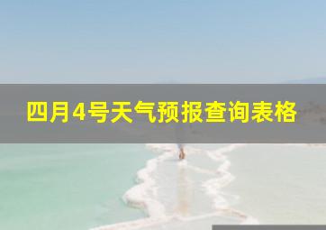 四月4号天气预报查询表格