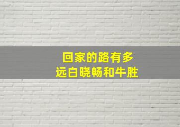 回家的路有多远白晓畅和牛胜