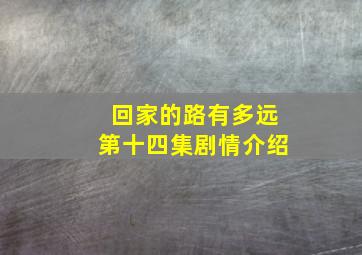 回家的路有多远第十四集剧情介绍