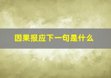 因果报应下一句是什么