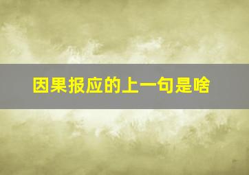 因果报应的上一句是啥