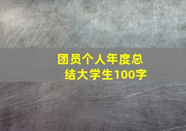 团员个人年度总结大学生100字