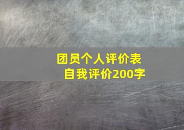 团员个人评价表自我评价200字