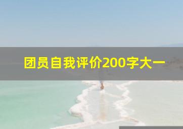 团员自我评价200字大一