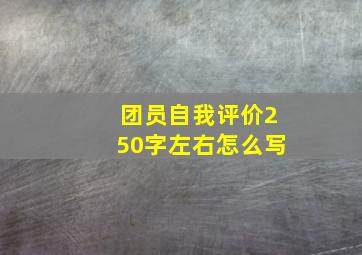 团员自我评价250字左右怎么写