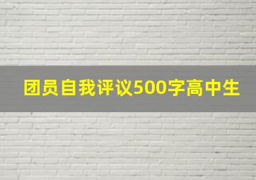 团员自我评议500字高中生