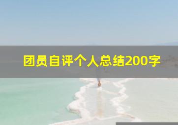 团员自评个人总结200字