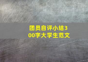 团员自评小结300字大学生范文