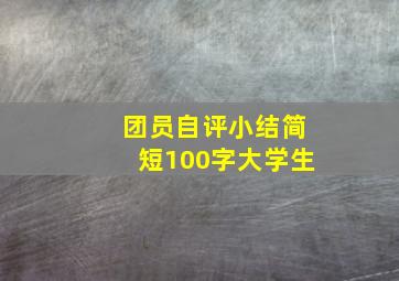 团员自评小结简短100字大学生