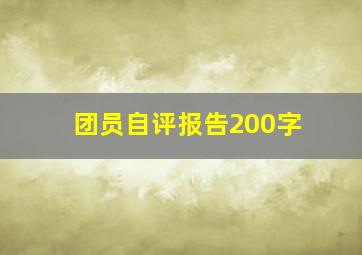 团员自评报告200字