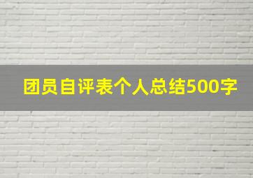 团员自评表个人总结500字