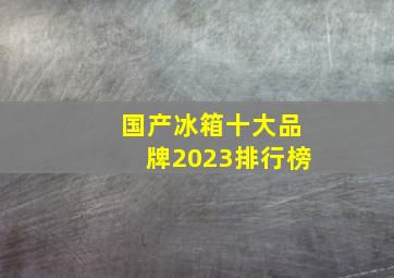 国产冰箱十大品牌2023排行榜