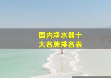 国内净水器十大名牌排名表