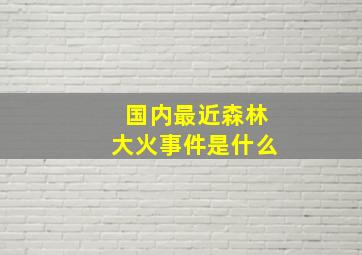 国内最近森林大火事件是什么