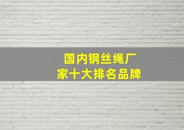 国内钢丝绳厂家十大排名品牌