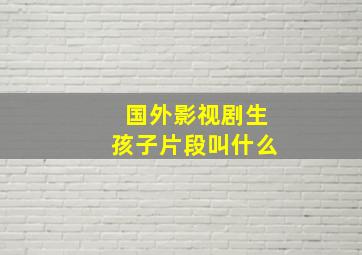 国外影视剧生孩子片段叫什么