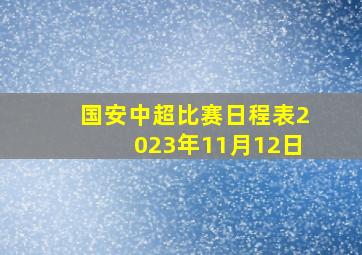 国安中超比赛日程表2023年11月12日