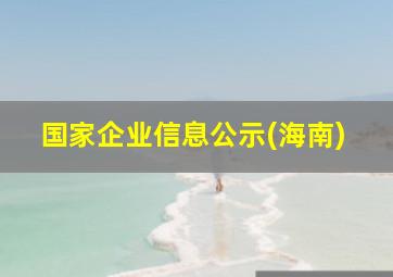 国家企业信息公示(海南)