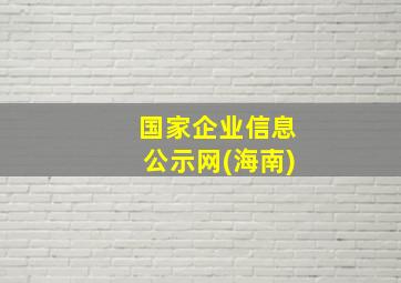 国家企业信息公示网(海南)