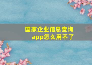 国家企业信息查询app怎么用不了