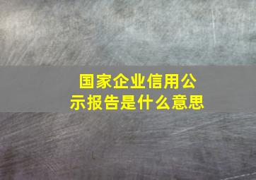 国家企业信用公示报告是什么意思