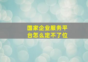 国家企业服务平台怎么定不了位