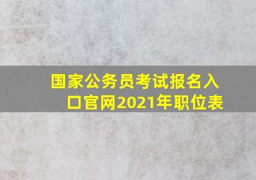 国家公务员考试报名入口官网2021年职位表