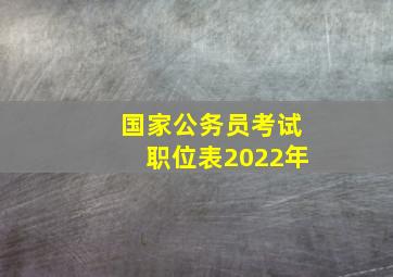 国家公务员考试职位表2022年