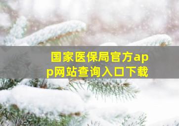 国家医保局官方app网站查询入口下载