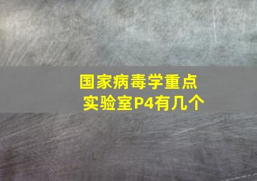 国家病毒学重点实验室P4有几个