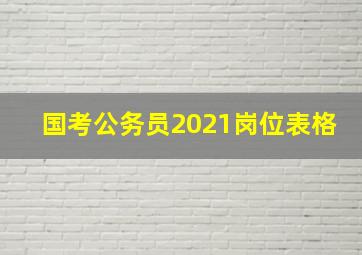 国考公务员2021岗位表格