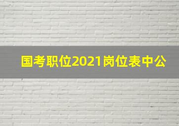 国考职位2021岗位表中公